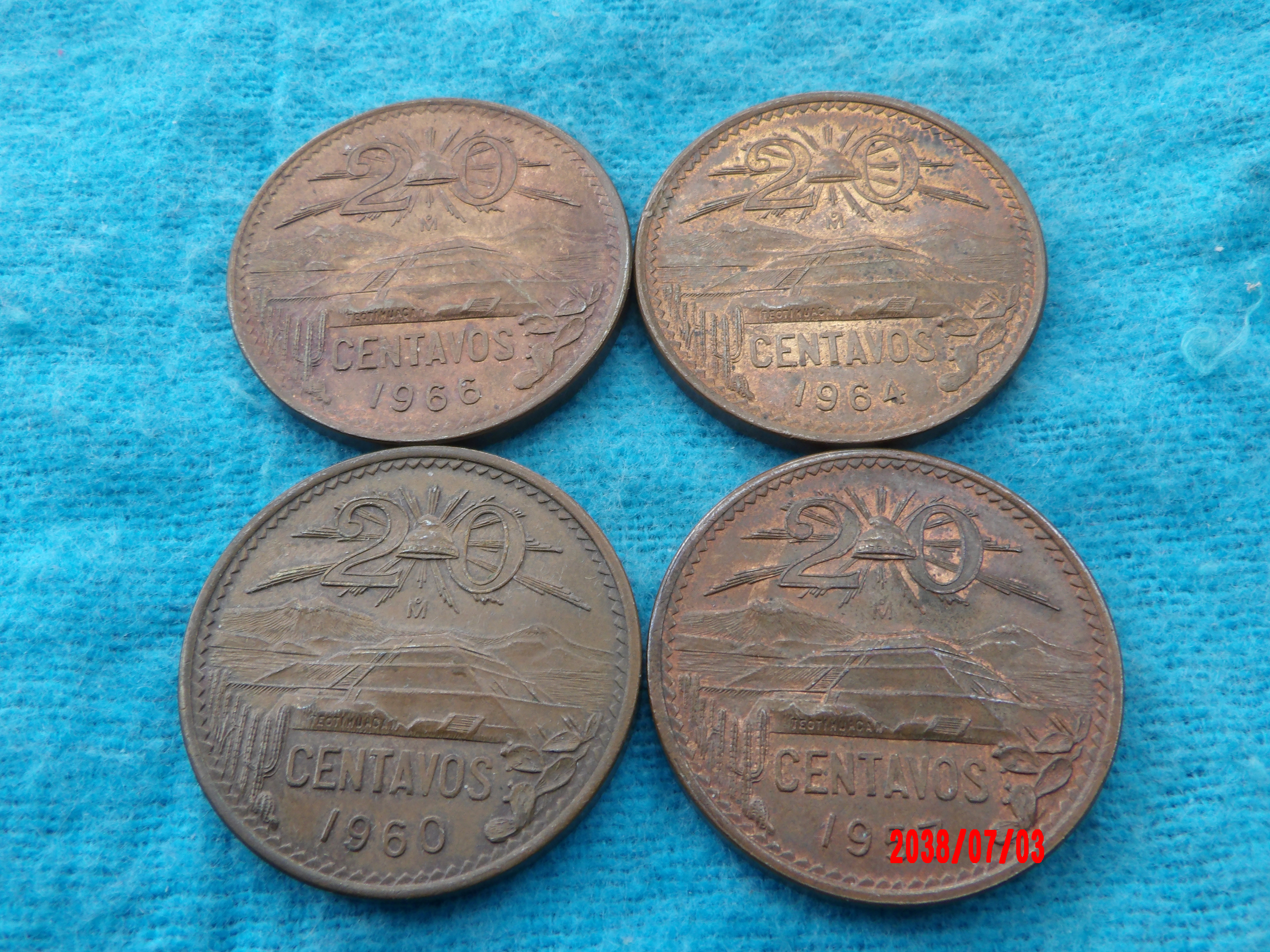 MEXICO, Mixed Date, 20 Centavos - Image 1