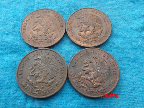 MEXICO, Mixed Date, 20 Centavos