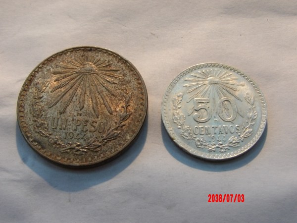 MEXICO, 1944, Peso and 50 Centavos*