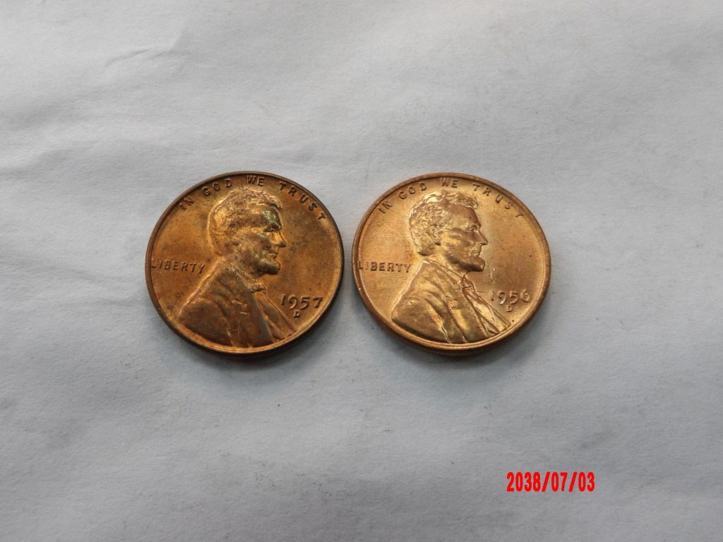 UNITED STATES, 1956D,57D, Cent
