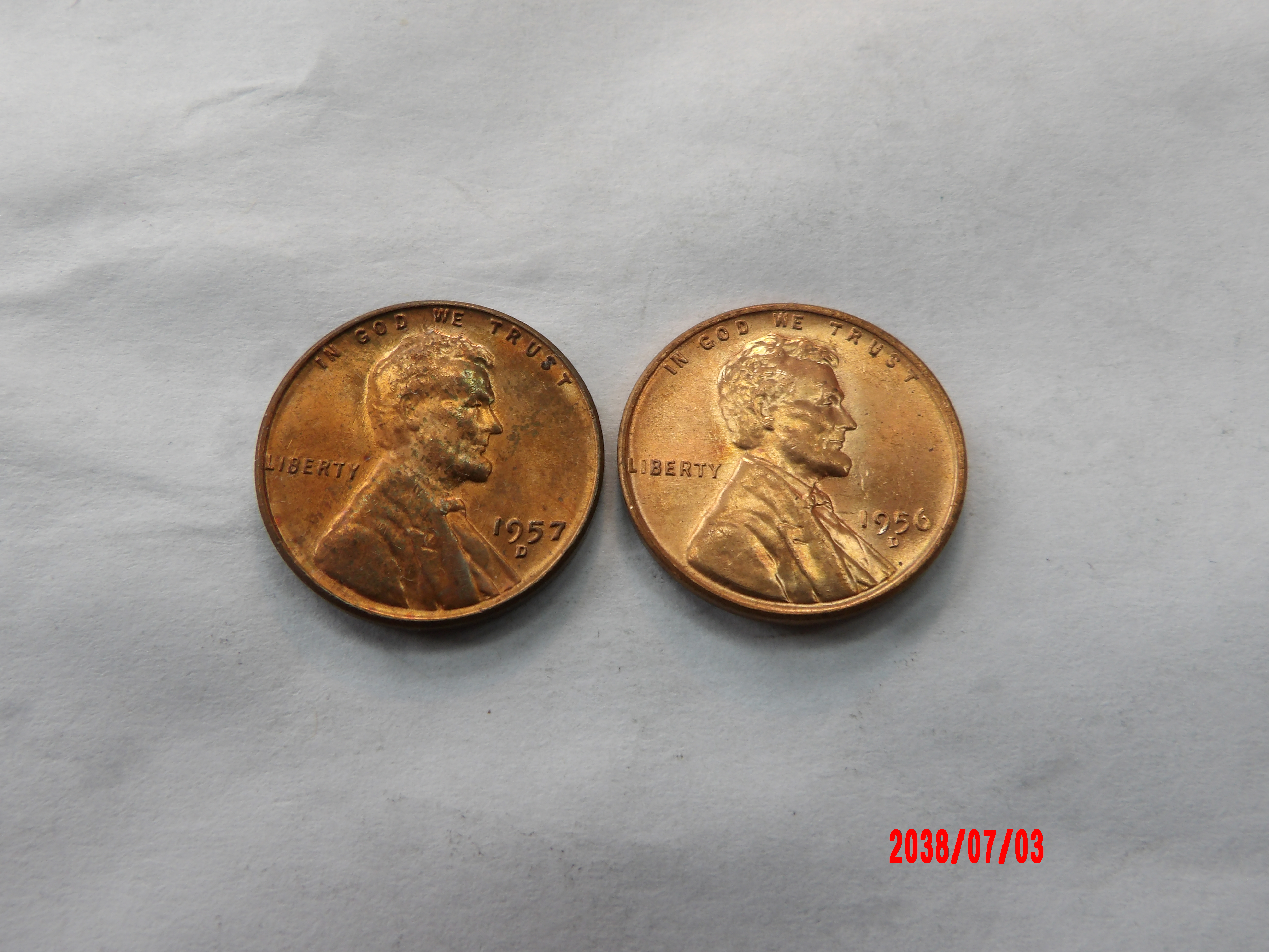 UNITED STATES, 1956D,57D, Cent - Image 1