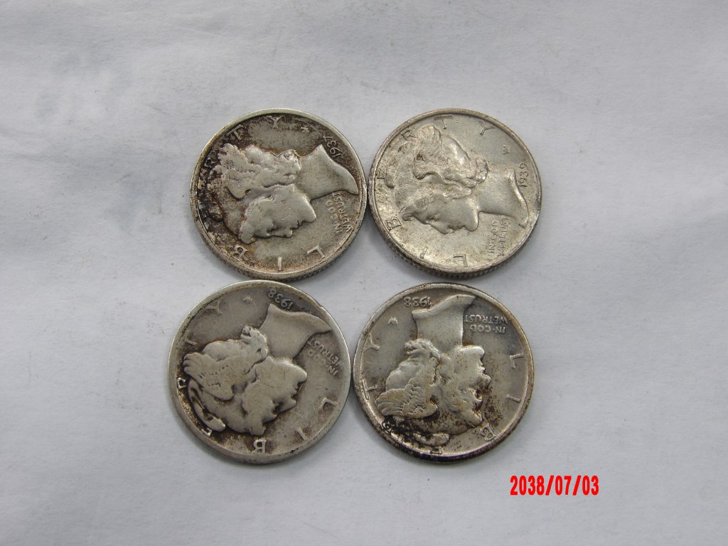 UNITED STATES, 1937S,38,38D, 39, 10 Cents