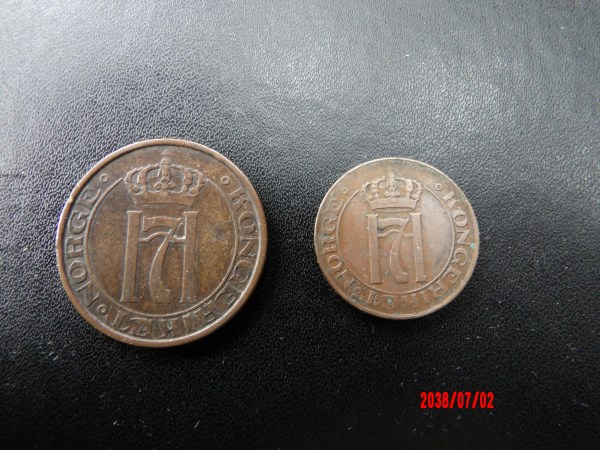 NORWAY, 1922, 2 Ore, 1932 5 Ore