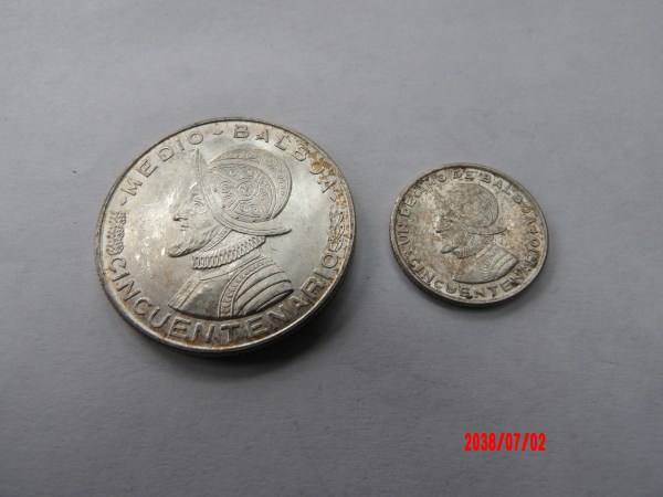 PANAMA, 1953, 1/10th Balboa. 1/2 Balboa